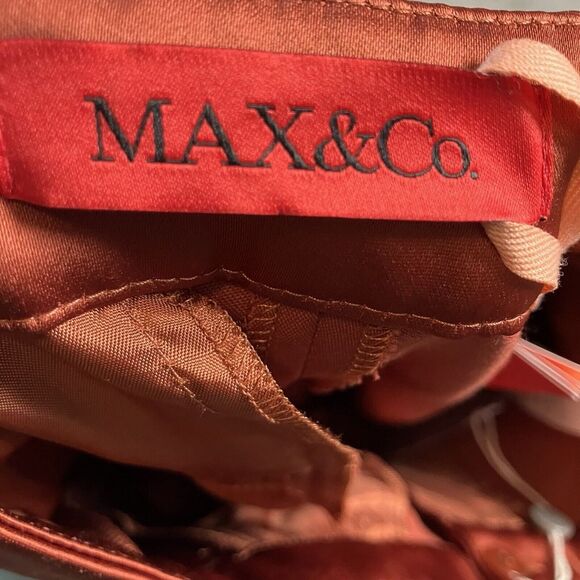 Max & Co Pants Womens Size 42/Medium Rumba Orange Tuxedo Trousers - Picture 8 of 15